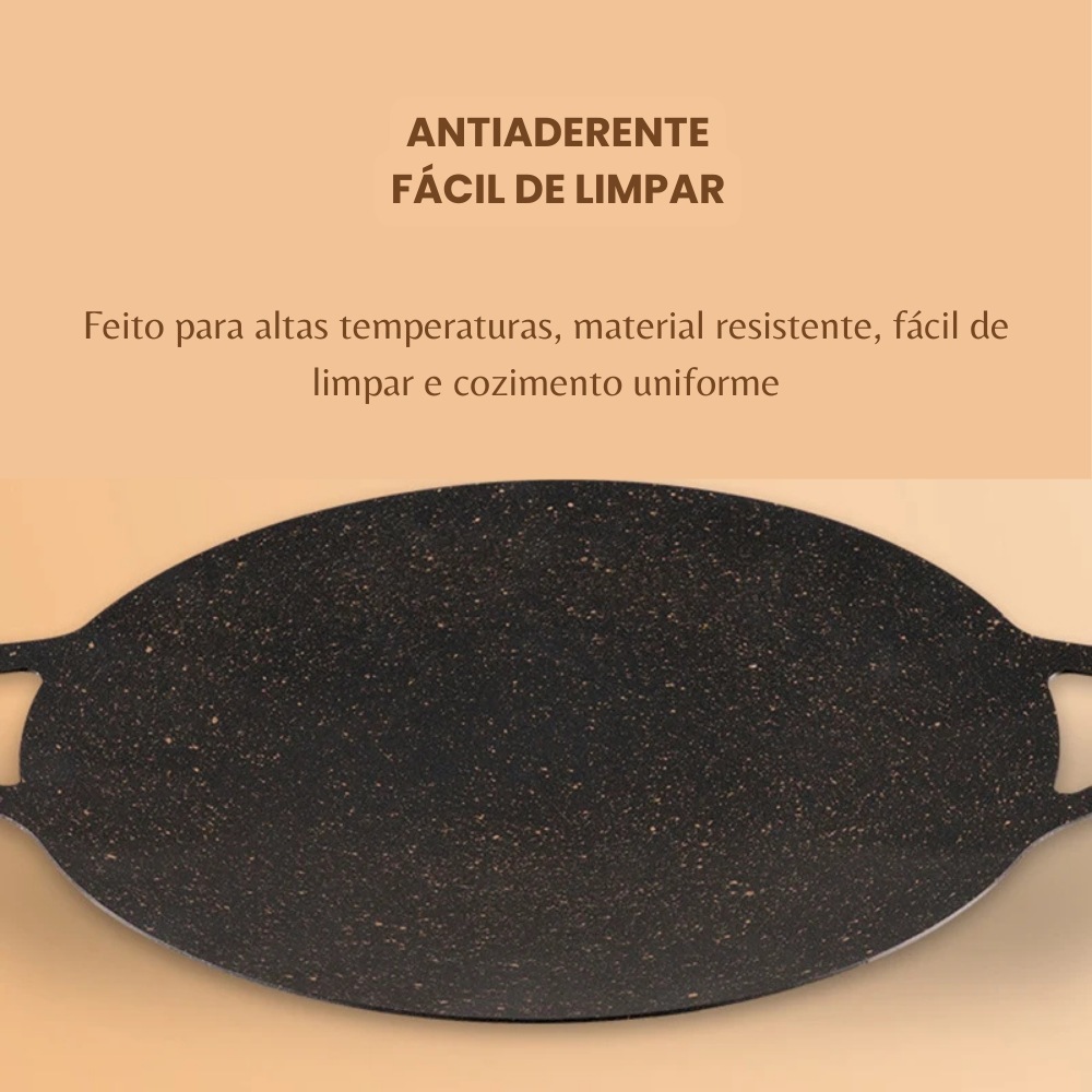 Assadeira Antiaderente de Pedra Médica - Ideal para Cozinhar e Assar | Útil Para Casa