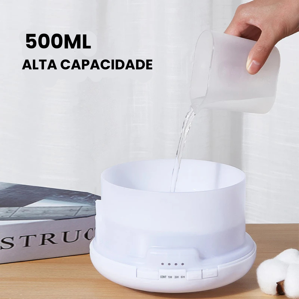 Umidificador Ultrassônico de Ar 500ml com Controle Remoto | Difusor de Óleos Essenciais | Útil para Casa